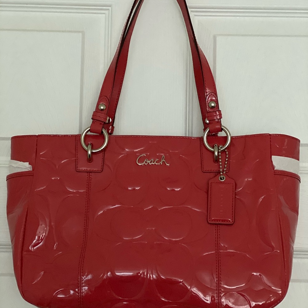 Coach embossed tote